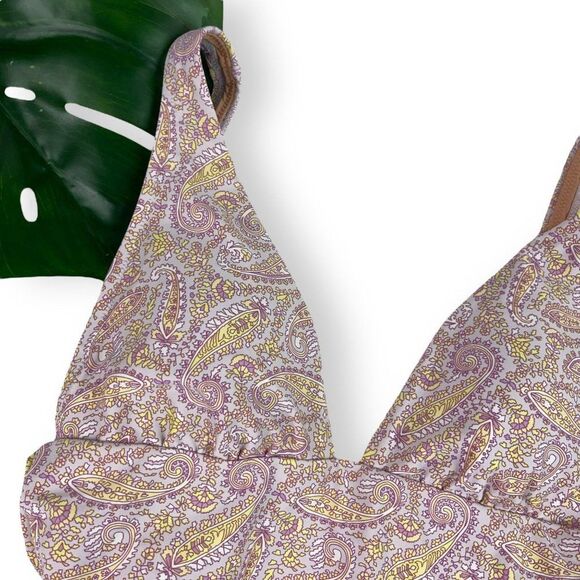 J. Crew Eco Plunge V-Neck One-Piece Swimsuit in Beach Paisley - Picture 6 of 9